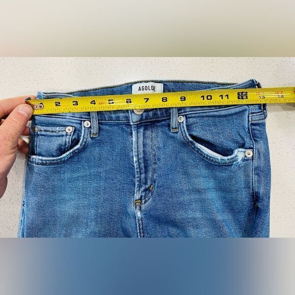 AGOLDE Toni Mid Rise Straight Skinny Stretch Jeans 25x26 EUC - Picture 9 of 11